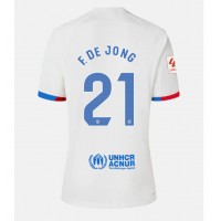 Barcelona Frenkie de Jong #21 Fotballklær Bortedrakt Dame 2023-24 Kortermet